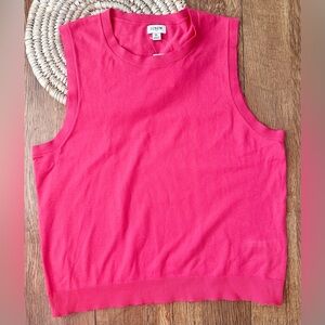NWT J. Crew Fuchsia Cotton Sweater Tank Top size XL
